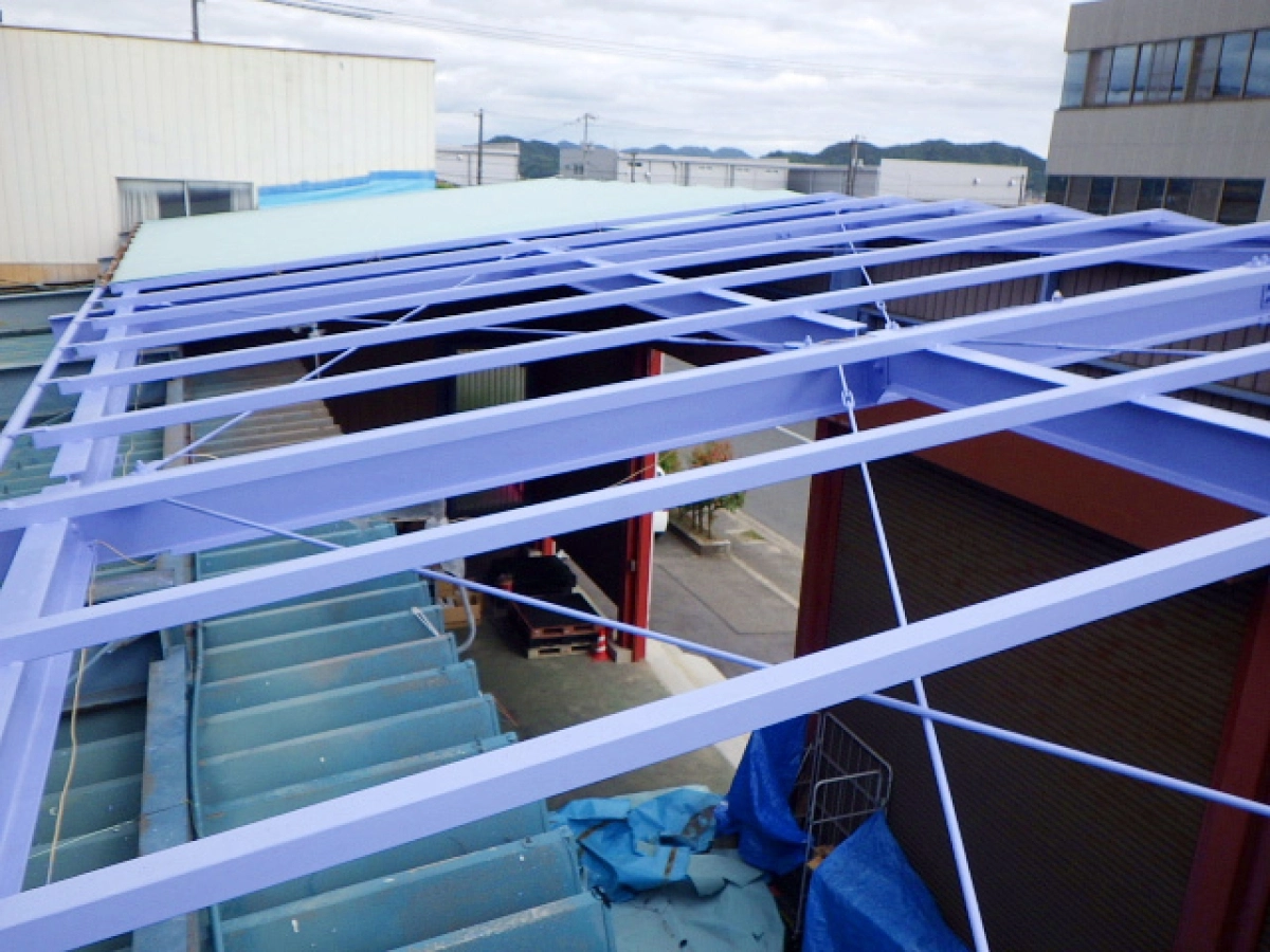 施工実績：2022年06月20日(月)の投稿「技術センタ テント張替工事」